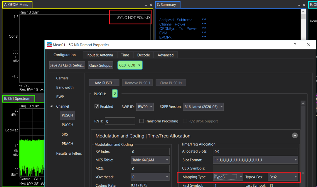圖4、mapping type參變量設(shè)置不符合適造成信號解調(diào)敗績