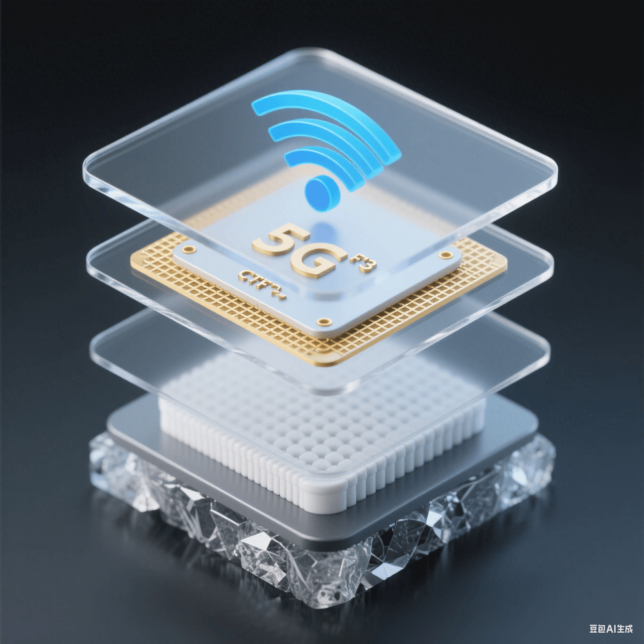 5G 天線模組分層結(jié)構(gòu):含氟聚酰亞胺基板 (Dk=2.8) 與陶瓷填充 PTFE 協(xié)同降低信號損耗 40% 5G 天線模組分層結(jié)構(gòu):含氟聚酰亞胺基板 (Dk=2.8) 與陶瓷填充 PTFE 協(xié)同降低信號損耗 40%