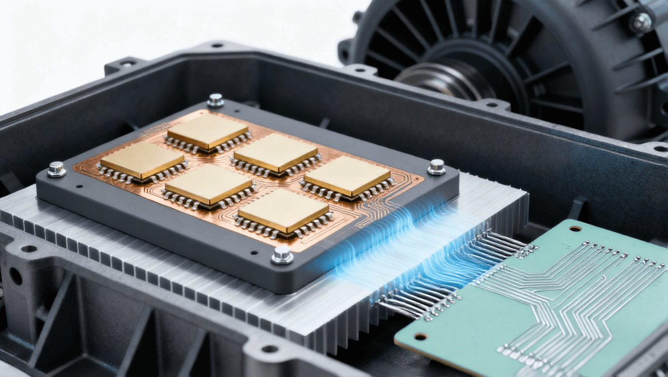 新能源汽車 SiC 逆變器基板應(yīng)用場景，氮化鋁基板 + PCB 協(xié)同實(shí)現(xiàn)高效散熱與信號傳輸