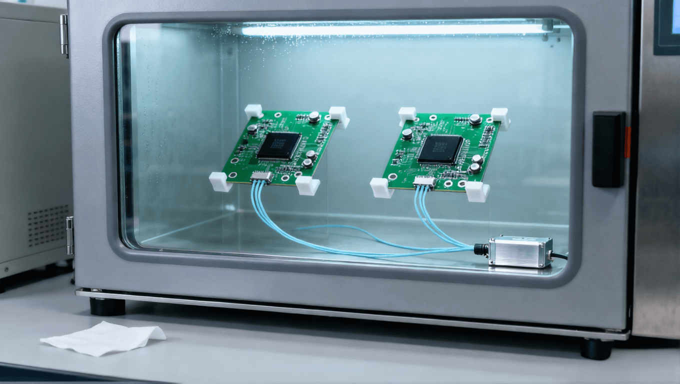 PCB高溫高濕老化測試 恒溫恒濕箱 架空固定PCB板 數(shù)據(jù)采集線 PCB高溫高濕老化測試 恒溫恒濕箱 架空固定PCB板 數(shù)據(jù)采集線