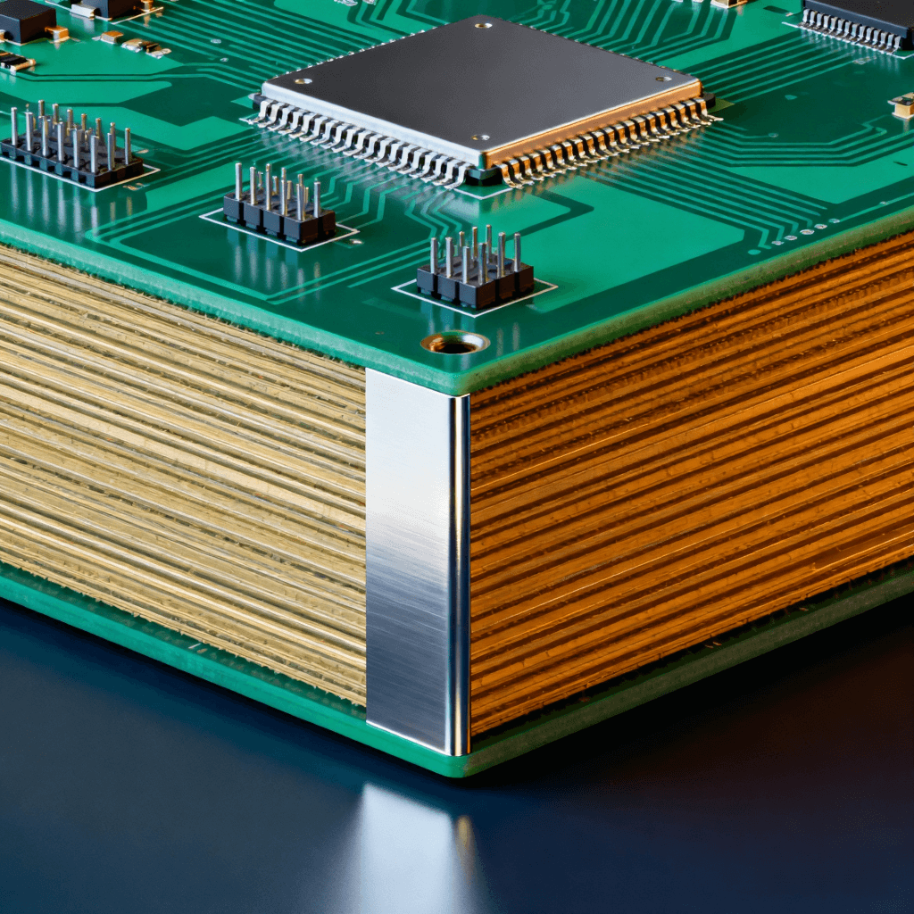 高頻電路板布局中功率與敏感電路分區(qū)及垂直隔離設(shè)計(jì)示意圖