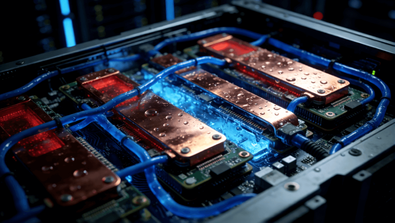 AI服務器光模塊PCB液冷散熱系統(tǒng)工作原理示意圖