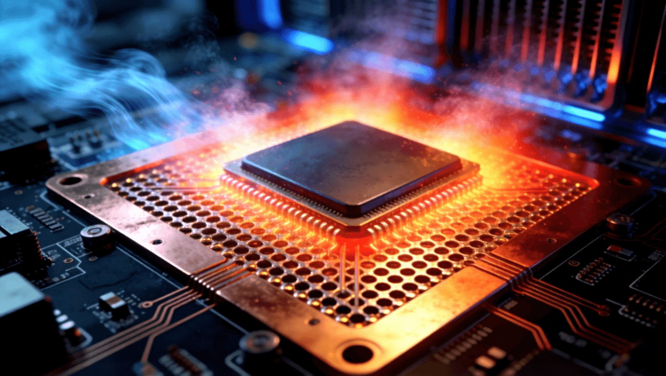 光模塊PCB熱過孔陣列與銅填充散熱結(jié)構(gòu)，展示芯片區(qū)域高效熱管理設(shè)計(jì)