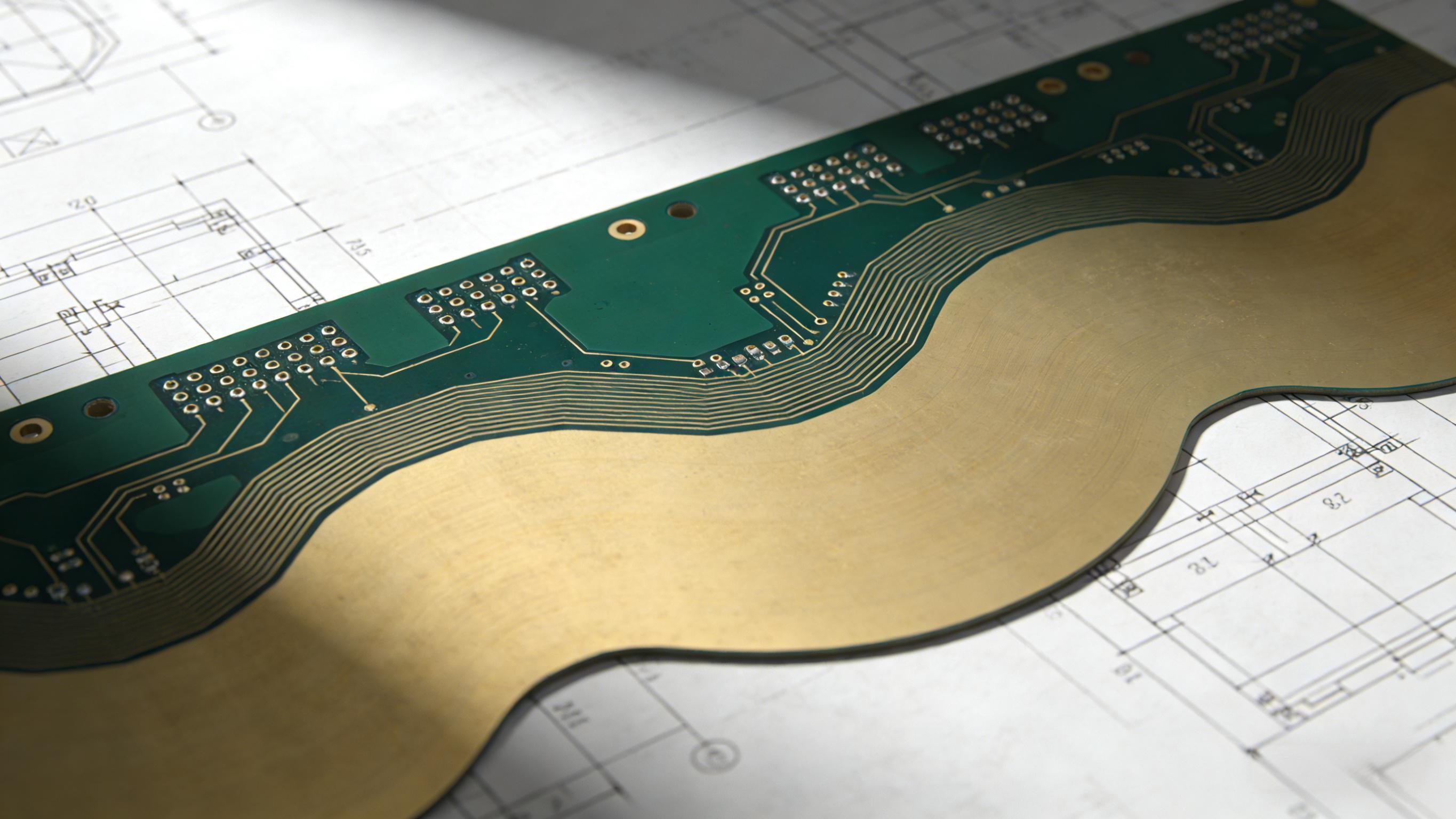 軟硬結(jié)合板剛?cè)釁^(qū)域劃分與布局設(shè)計(jì)示意圖 軟硬結(jié)合板剛?cè)釁^(qū)域劃分與布局設(shè)計(jì)示意圖